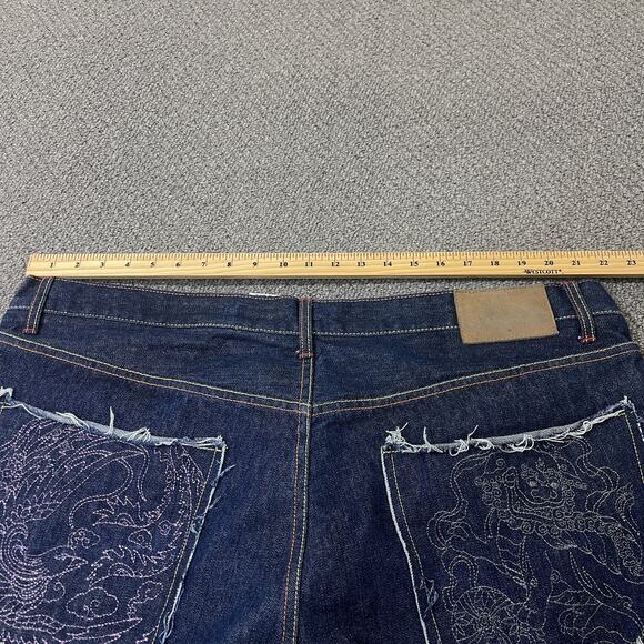 Ciano Farmer cstar Jeans Mens 44 Blue Straight Leg Gold Dragon Embroidery Denim - Picture 12 of 14